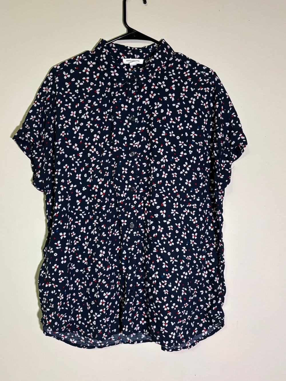 Beachlunchlounge lightweight floral button down blouse women’s large euc
